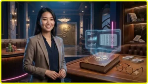 Bàn blackjack với lá bài Át và chip vàng thể hiện khái niệm trò chơi blackjack ALO789