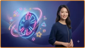 Biểu tượng anh đào và lá bài Wild phát sáng trong không gian kỹ thuật số