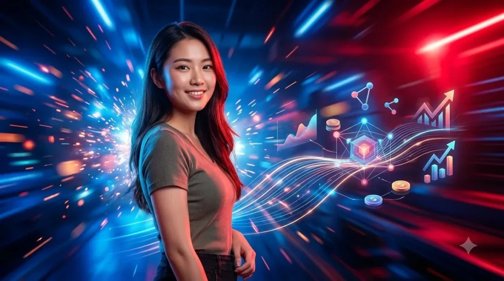 Biểu tượng đồng xu, mũi tên đi lên và dấu bảo mật
