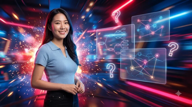 Lá bài poker được cầm lên trước ánh sáng neon biểu tượng cho câu hỏi thường gặp về poker trực tuyến