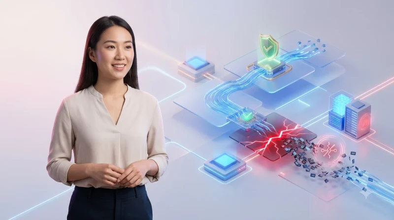 Minh họa bảng điều khiển trừu tượng hiển thị cảnh báo lỗi giao dịch trực tuyến