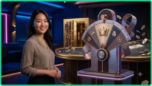 Minh họa giao diện vòng quay và biểu tượng trong Jackpot nổ hũ ALO789.