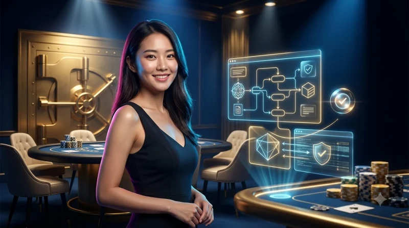 Minh họa khái niệm trang giả mạo là bản sao website được chiếu dưới dạng hologram