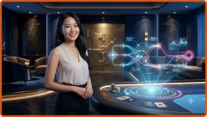 Minh họa khái niệm trang giả mạo là bản sao website được chiếu dưới dạng hologram