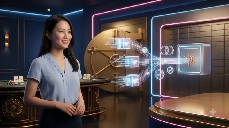 Minh họa lợi ích bảo mật thông tin với hình ảnh két số phát sáng và luồng dữ liệu được mã hóa