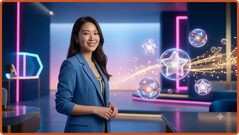 Người dùng tra cứu kết quả xổ số ALO789 trên màn hình hologram hiện đại