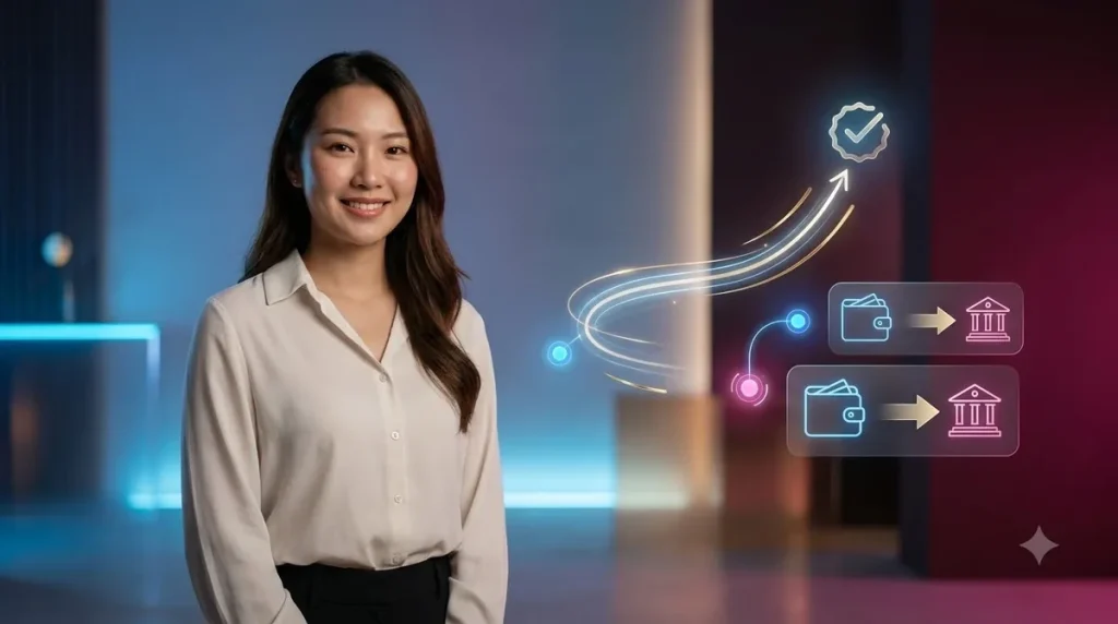 Giao diện hướng dẫn các bước chi tiết để rút tiền
