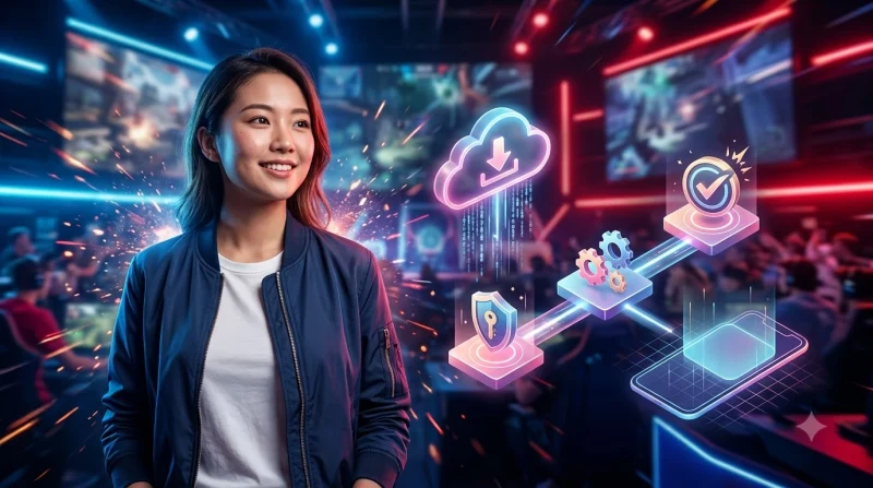 Smartphone với giao diện cài đặt ứng dụng phát sáng các bước